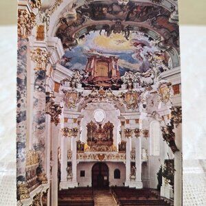 June 28, 1966 Pilgrimage Church of Wies Steingaden Germany Postcard Posted